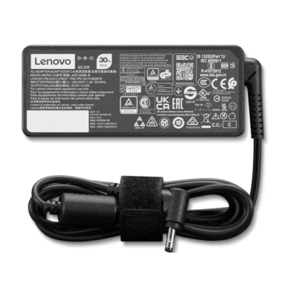 Lenovo Small Pin Laptop Charger | 65W | AC Adapter