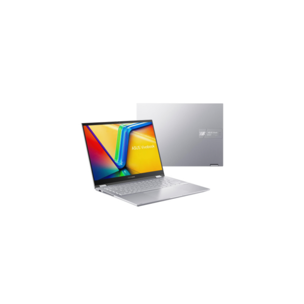 ASUS Vivobook S 14 Flip TP3402VA | Intel Core i7-13700H | 16GB DDR4 | 512GB NVMe SSD | 14” WUXGA Touch | Intel Iris Xe | DOS | Backlit Keyboard | Silver | 1 Year Warranty