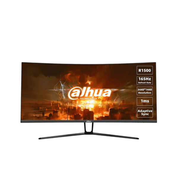 Dahua E330C 34’’ WQHD Curved Gaming Monitor | 3440×1440 | 1500R Curvature | 165Hz | 1ms | Adaptive Sync | 1 Year Warranty – Brand New