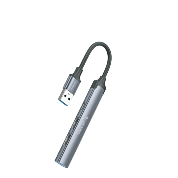 Light Wave 4-in-1 USB-C Hub Adapter | 1x USB 3.0 | 2x USB 2.0 | 1x Type-C | High-Speed Data Transfer – Brand New - Image 3