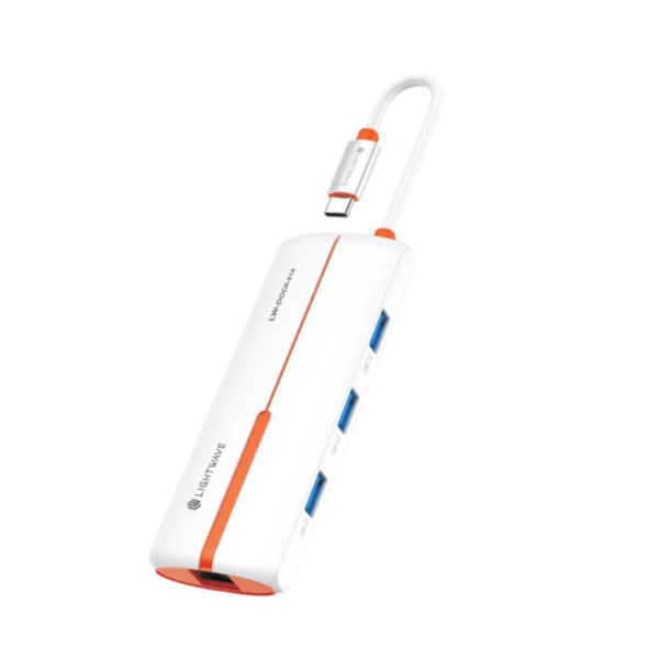 Light Wave 6-in-1 Docking Station | USB-C Multi-Functional |Type-C to HDMI 4K@30Hz | 3x USB 3.0 | PD 100W | High-Speed Data & Charging