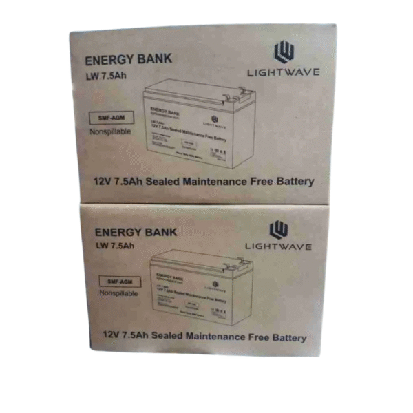 Lightwave 12V/7.5AH UPS Battery | High Performance | SMF Battery – Brand New - Image 4