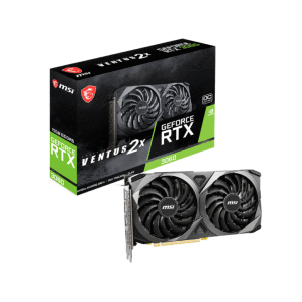 MSI GeForce RTX 3060 | VENTUS 2X 12GB OC | GDDR6 | PCIe 4.0 | Twin Fan Cooling | Ray Tracing | VR Ready – Brand New