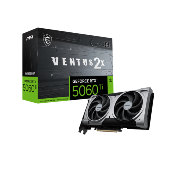MSI GeForce RTX 5060 | Ti 16GB VENTUS 2X PLUS | GDDR6 | DLSS 3.5 | Ray Tracing | Dual Fan Cooling