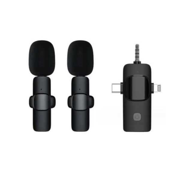 Wireless Lavalier Microphone Set | Dual Clip-On Mics | USB-C & Lightning Receiver | 3.5mm Plug | No App Required