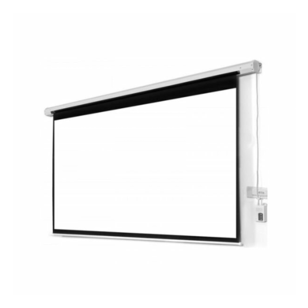 LW-EPS-200E Electric Projector Screen | Light Wave | 200 x 200cm | RF Remote Control | Auto-Locking | Wall/Ceiling Mount |