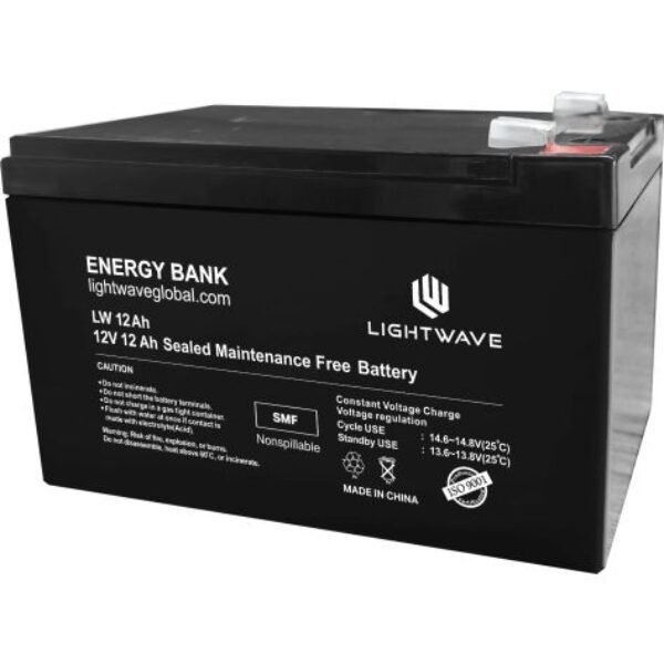Lightwave 12V/12AH UPS Battery – High Performance SMF Battery | Sealed Maintenance-Free | Long Backup | Brand New