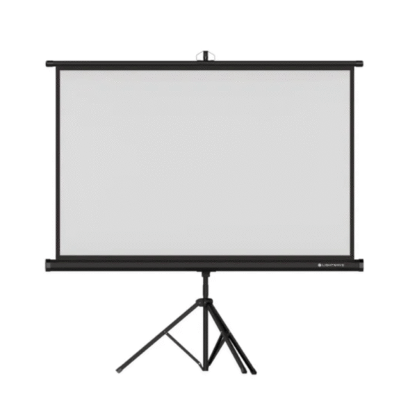 TPS 240T Tripod Projector Screen | Light Wave | 240 x 240cm | Portable | 360° Rotation | PVC Canvas | Retractable | Brand New