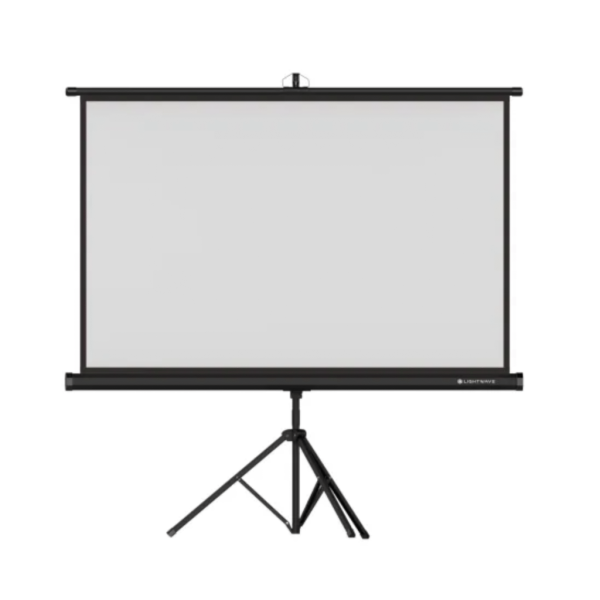 TPS 240T Tripod Projector Screen | Light Wave | 240 x 240cm | Portable | 360° Rotation | PVC Canvas | Retractable |