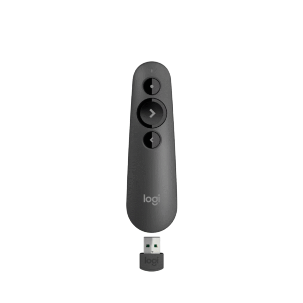 Logitech R500s Bluetooth Presentation Remote Graphite | Dual Connectivity Bluetooth & USB | Red Laser Pointer | Up to 20 m Range