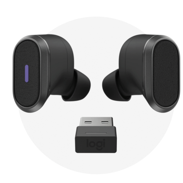 Logitech Zone True Wireless Earbuds | Active Noise Cancelling (ANC) | USB & Bluetooth Connectivity | Multipoint | Professional Audio for Work & Music
